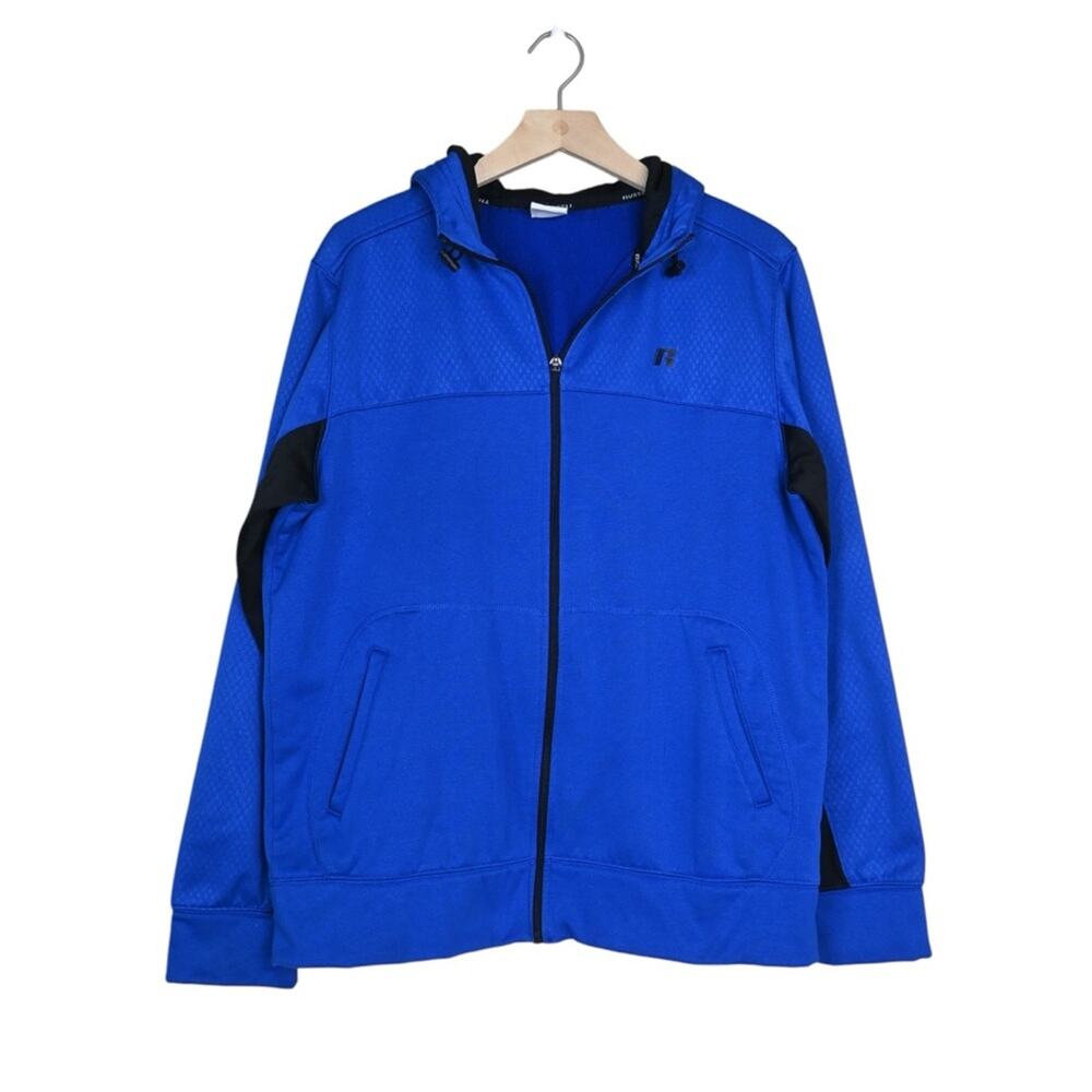 Russell Athletic Mens M Zip Front Hoodie Jacket in Blue